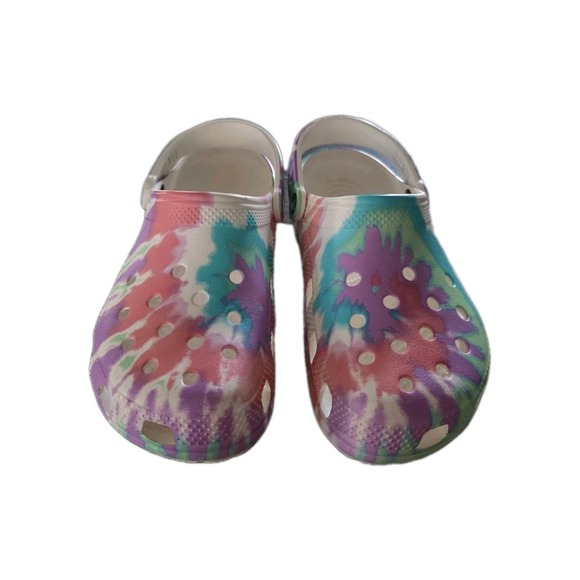 CROCS Shoes - CROCS Women's Size 9 TieDye Very Clean Water Resistant  Casual Slip On Carnival